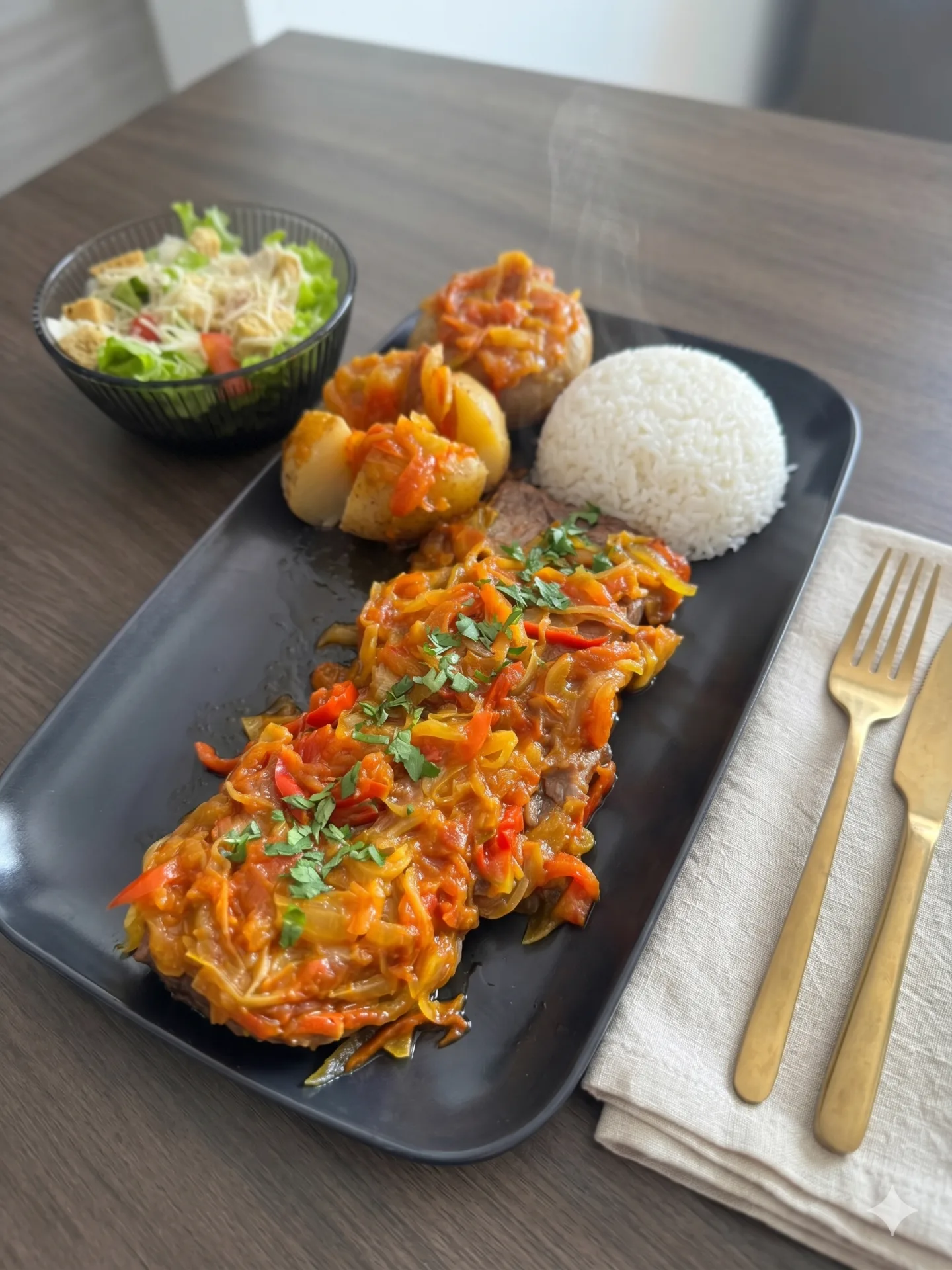 Sobrebarriga Criolla en restaurante La Mesa de Oro, Tuluá Valle del Cauca