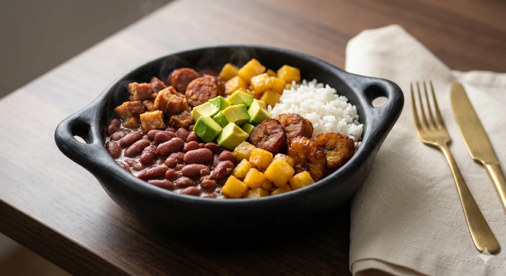 Cazuela de Frijoles en restaurante La Mesa de Oro, Tuluá Valle del Cauca