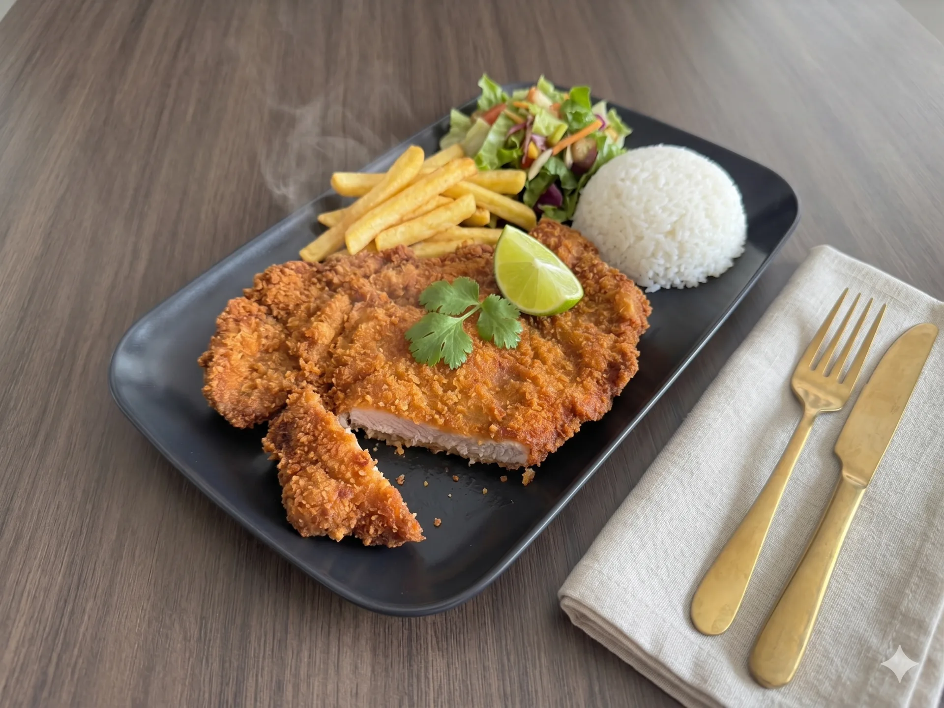 Chuleta de Cerdo en restaurante La Mesa de Oro, Tuluá Valle del Cauca