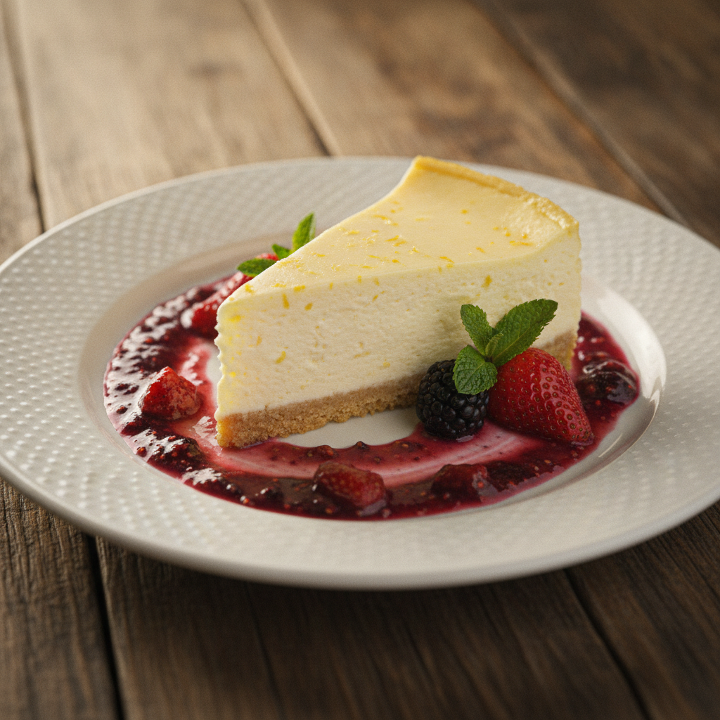 Cheesecake de Limón en restaurante La Mesa de Oro, Tuluá Valle del Cauca