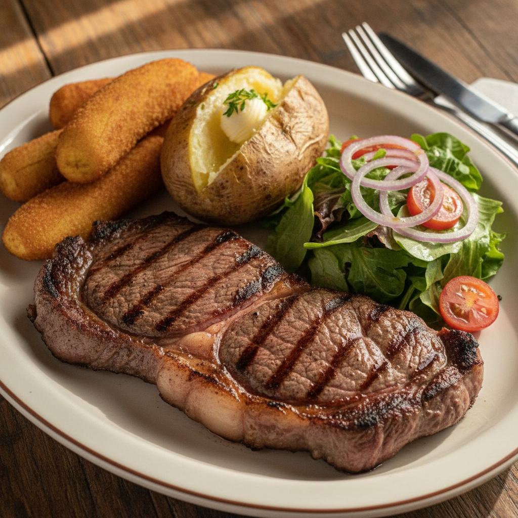 New York Steak 350 gr en restaurante La Mesa de Oro, Tuluá Valle del Cauca